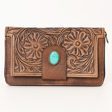 OHLAY WALLET Hand Tooled Genuine Leather women bag western handbag purse